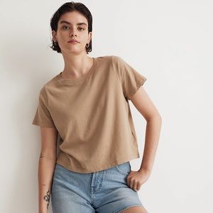 NWT Madewell Softfade Cotton Boxy crop Tee